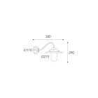 Luminária de parede externa vintage em latão, vidro transparente IP44 - Elfico Viadurini