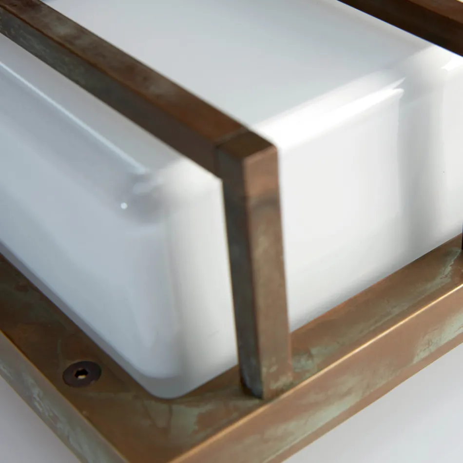 Luminária de parede vintage em latão, soquete E27, luz ambiente, fabricada na Itália - Cristal Viadurini