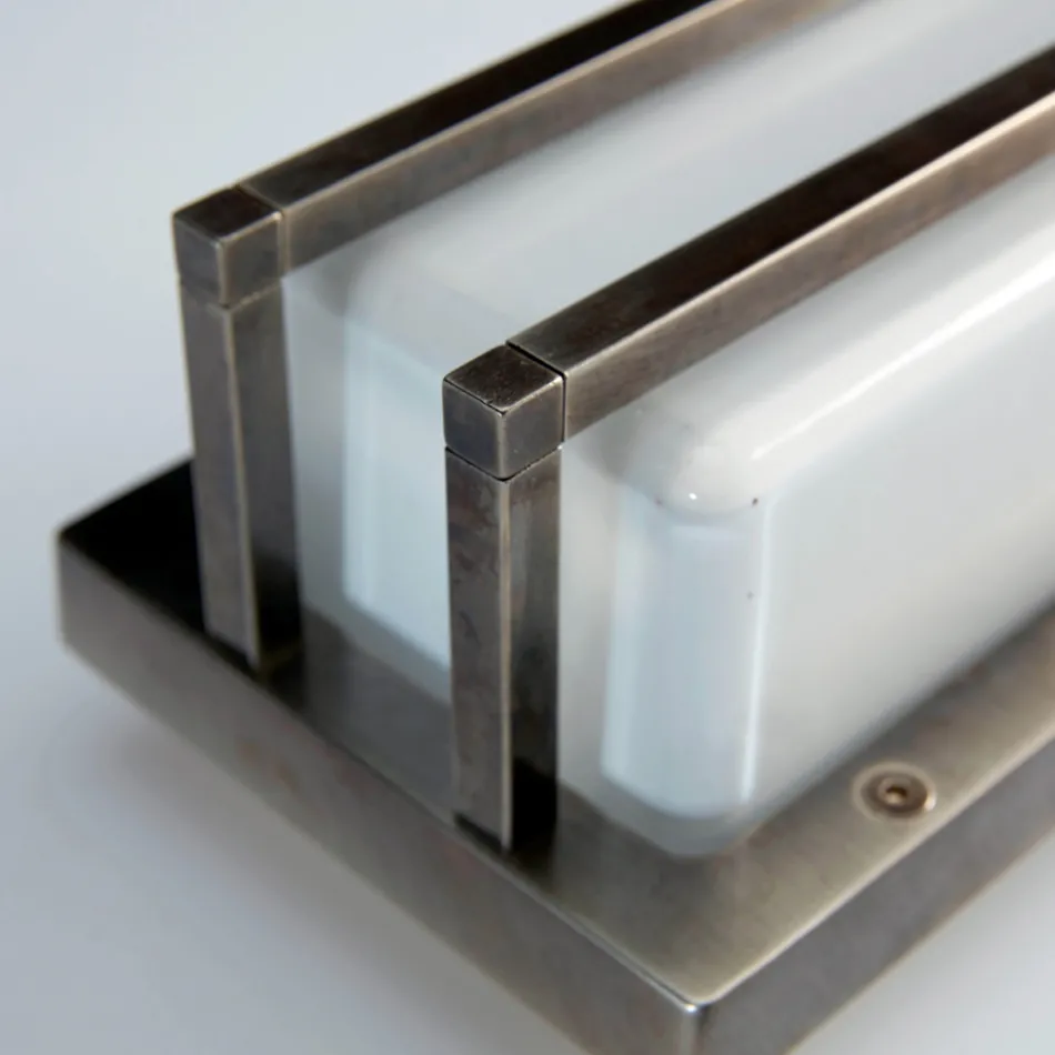 Luminária de parede vintage em latão, soquete E27, luz ambiente, fabricada na Itália - Cristal Viadurini