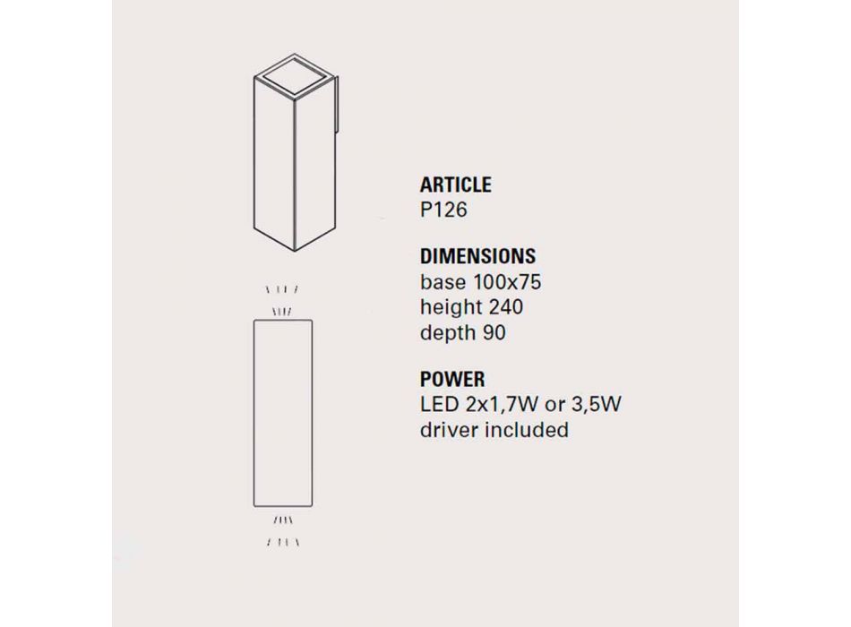 Arandela LED para exterior Smith - Toscot em design de barro H 24 cm Viadurini