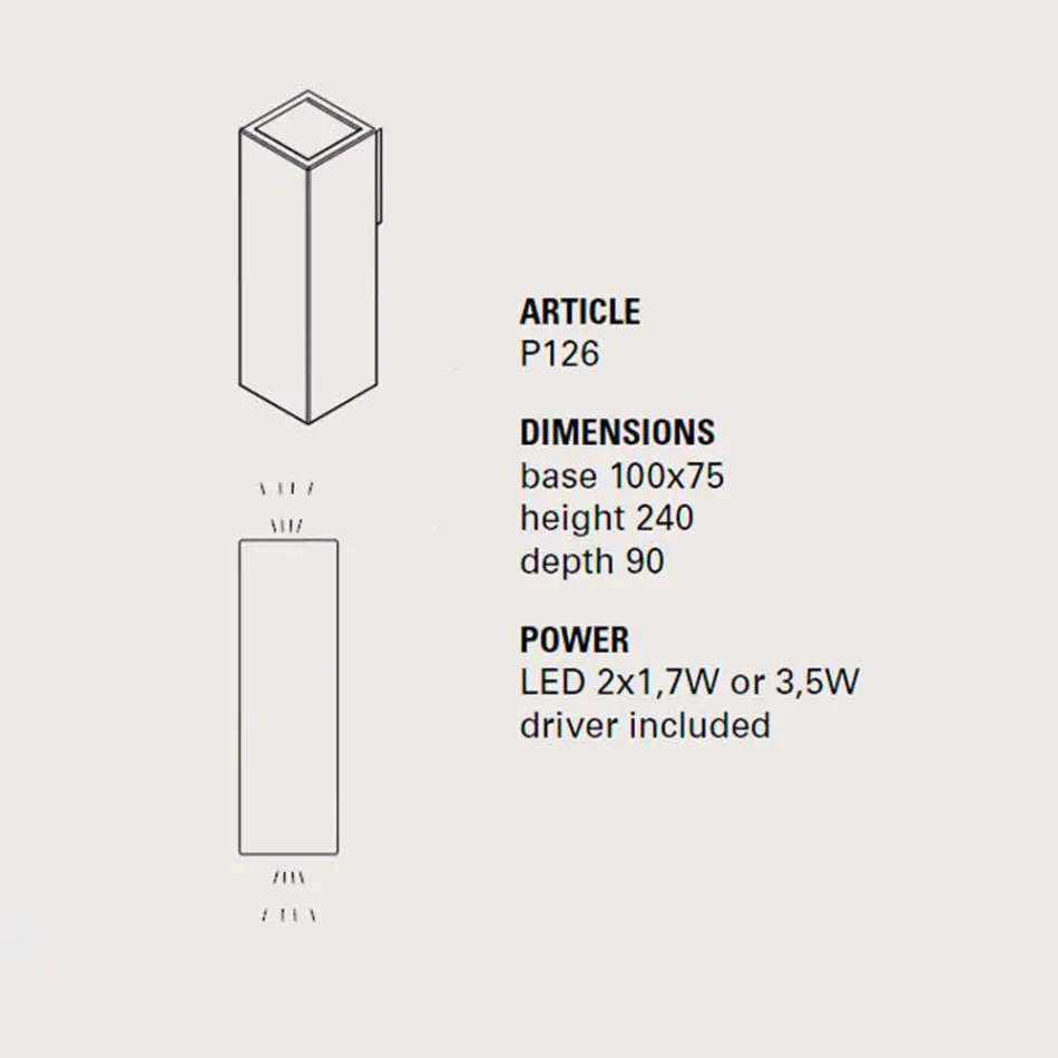 Arandela LED para exterior Smith - Toscot em design de barro H 24 cm Viadurini