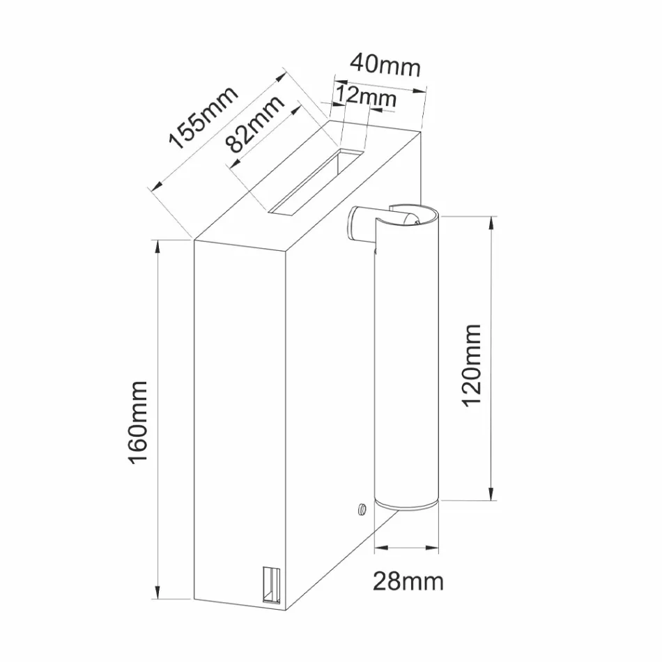 Aplique decorativo LED em alumínio branco ou preto com portas USB - Paola Viadurini