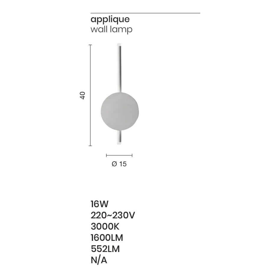 Candeeiro de parede LED de design moderno em branco, preto ou metal dourado - mão Viadurini