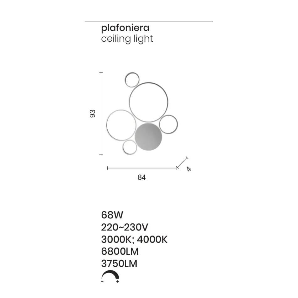 Candeeiro de parede LED moderno com acabamento em metal dourado ou prateado - Punto Viadurini