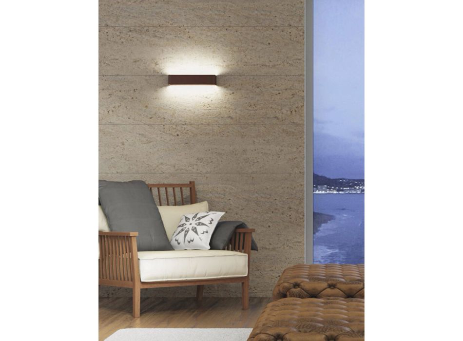 Candeeiro de parede LED para interior em alumínio branco, preto ou corten - Renella Viadurini