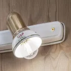 Luminária de Parede Linear com 2 Focos em Latão e Cerâmica Pintada à Mão - Savona Viadurini