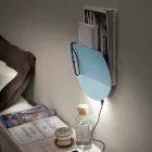 Candeeiro de parede moderno com compartimento de revista, USB e luz LED Made in Italy - Foster Viadurini