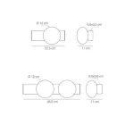 Luminária de Parede ou Teto em Alumínio e Vidro Soprado Branco - Alma Viadurini