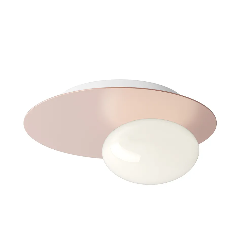 Luminária de parede ou teto em alumínio, metal e vidro branco - Luma Viadurini