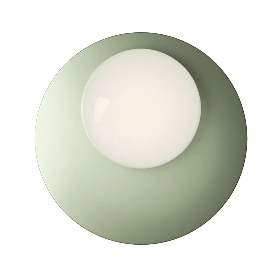 Luminária de parede ou teto em alumínio, metal e vidro branco - Luma Viadurini