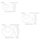 Luminária de parede ou teto em alumínio, metal e vidro branco - Luma Viadurini