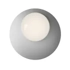 Luminária de parede ou teto em alumínio, metal e vidro branco - Luma Viadurini