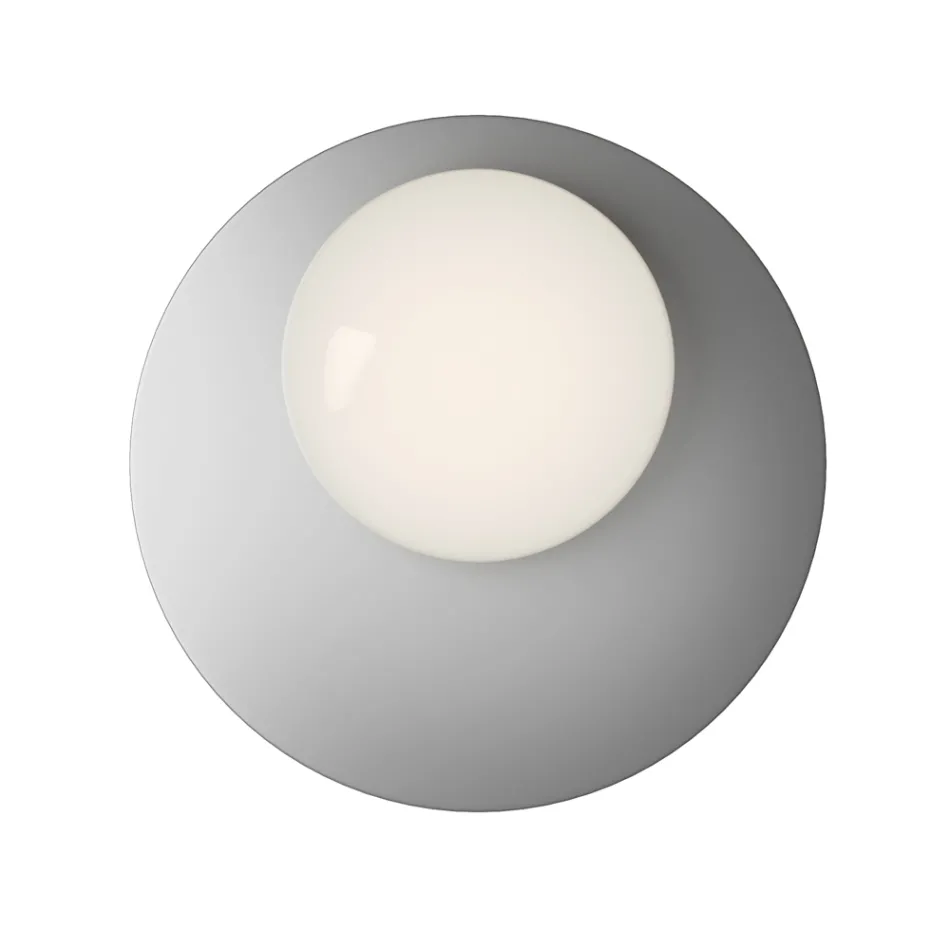 Luminária de parede ou teto em alumínio, metal e vidro branco - Luma Viadurini