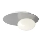 Luminária de parede ou teto em alumínio, metal e vidro branco - Luma Viadurini