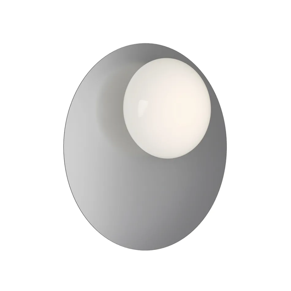 Luminária de parede ou teto em alumínio, metal e vidro branco - Luma Viadurini