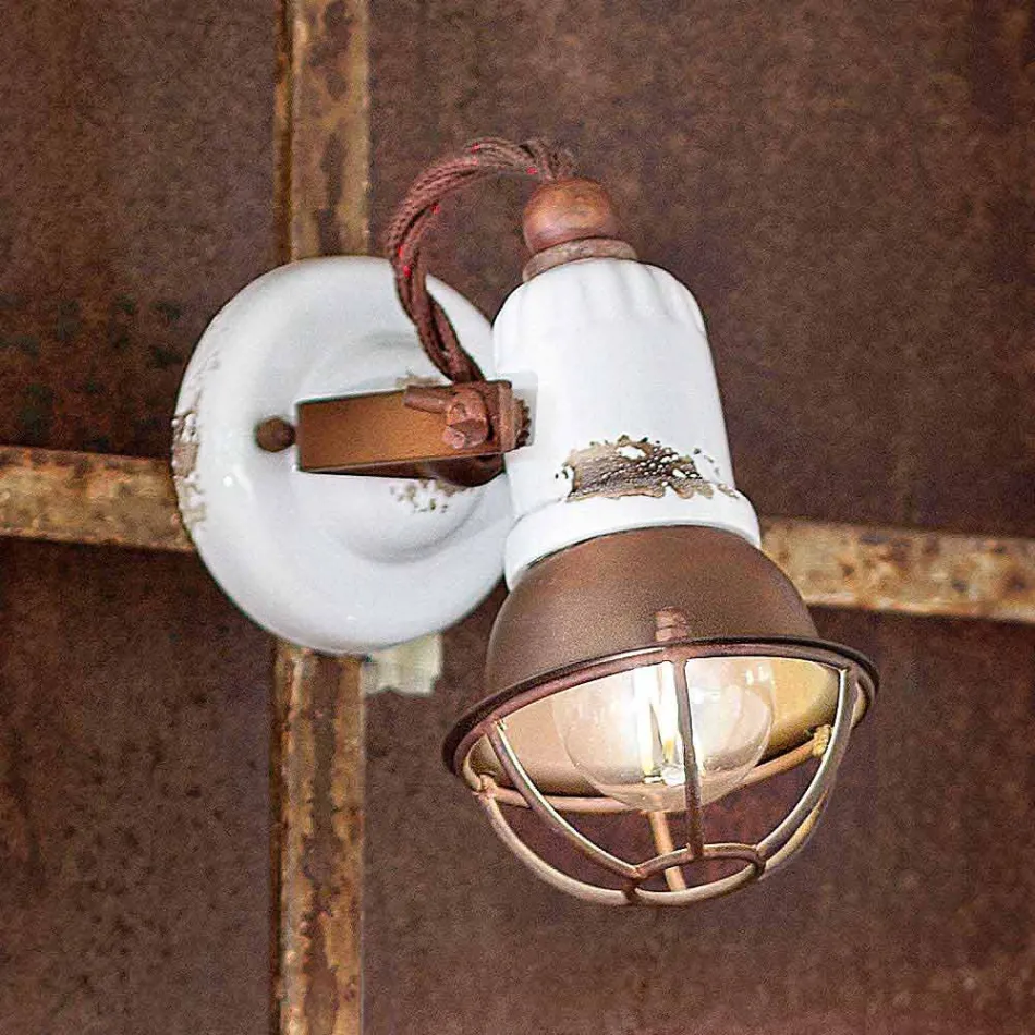 Spot ajustável de cerâmica e metal applique Kendra Ferroluce Viadurini