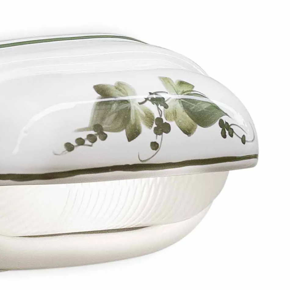 Lâmpada de parede horizontal para exterior em cerâmica pintada à mão - Brindisi Viadurini