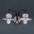 Luminária de parede de cerâmica decorada à mão Roma made in Italy by Ferroluce Viadurini