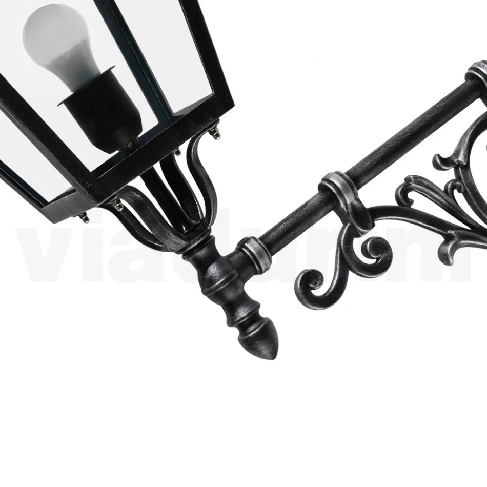 Candeeiro de parede exterior em alumínio e vidro Made in Italy Vintage - Bonaria Viadurini