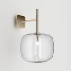Luminária de parede refinada em vidro Pyrex soprado e metal, fabricada na Itália - Donatina Viadurini