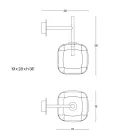 Luminária de parede refinada em vidro Pyrex soprado e metal, fabricada na Itália - Donatina Viadurini