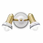 Candeeiro de parede redondo 2 focos em latão e cerâmica pintada à mão - Savona Viadurini