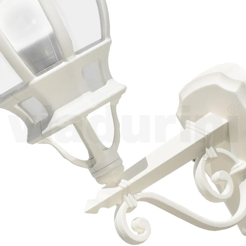 Luminária de parede externa estilo vintage em alumínio branco fabricado na Itália - Dodo Viadurini