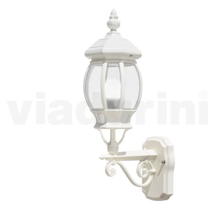 Luminária de parede externa estilo vintage em alumínio branco fabricado na Itália - Dodo Viadurini