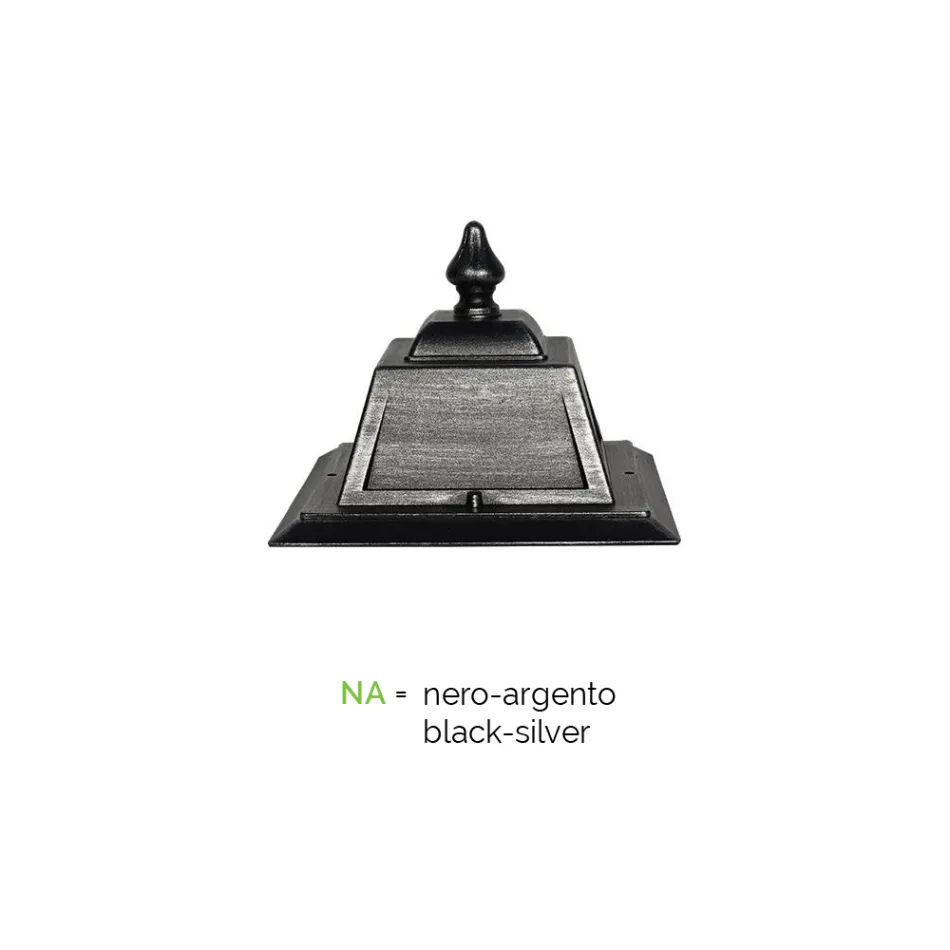 Candeeiro de parede exterior vintage em alumínio e vidro fabricado em Itália - Doroty Viadurini