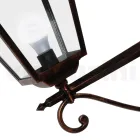 Candeeiro de parede exterior vintage em alumínio e vidro fabricado em Itália - Doroty Viadurini