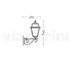 Candeeiro de parede exterior vintage em alumínio e vidro fabricado em Itália - Doroty Viadurini