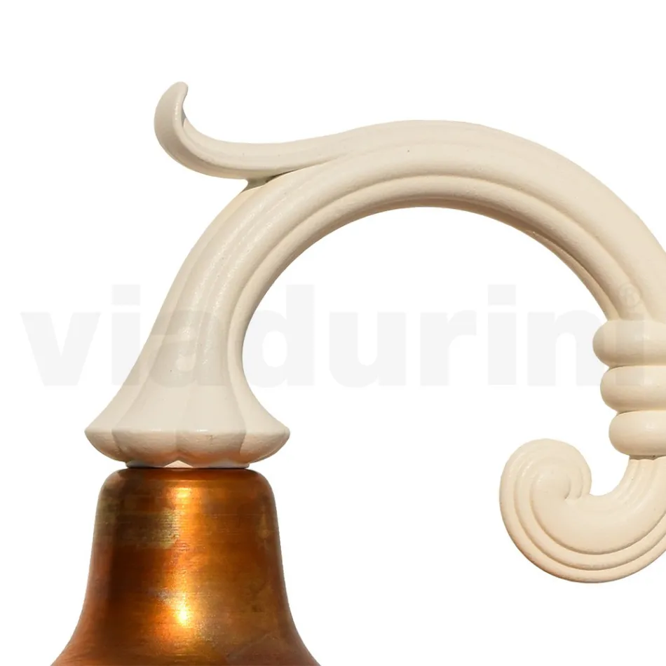 Apliques de jardim vintage em alumínio e latão fabricados na Itália - Adela Viadurini