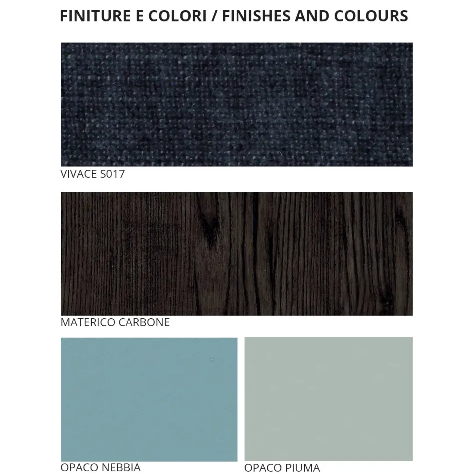 Mobília de quarto com 7 elementos de estilo moderno feitos na Itália - Polinésia Viadurini