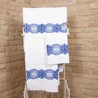 Toalha Artesanal Italiana com Estampa de Algodão Artesanal - Marcas Registradas Viadurini