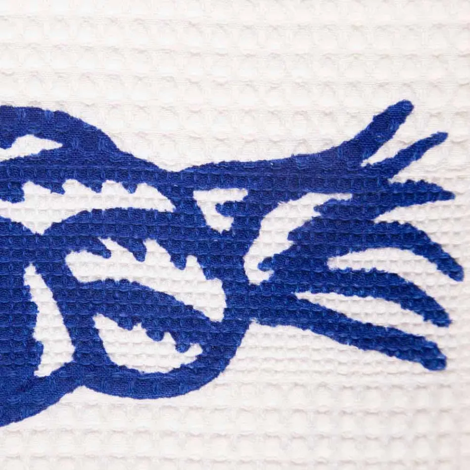 Toalha de impressão artesanal de algodão de uma peça fabricada na Itália - Marcas Viadurini