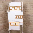 Toalha Art de algodão italiano de uma peça impressa à mão - Marcas Viadurini