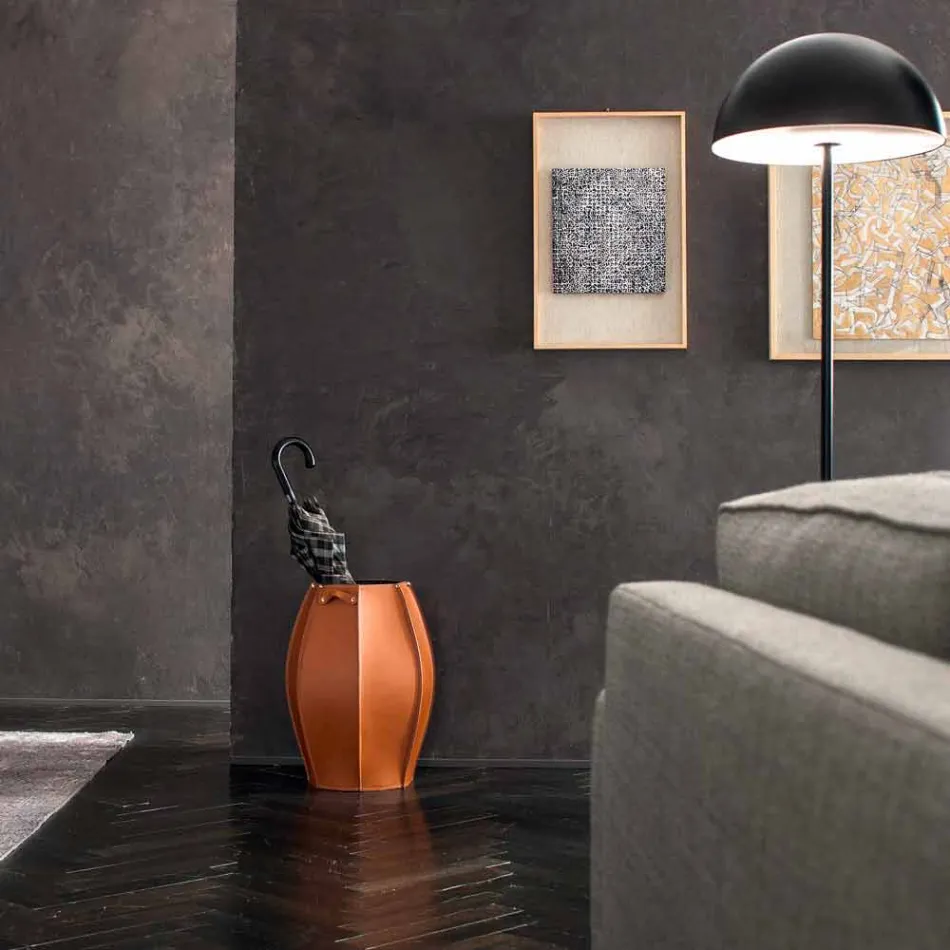 Suporte de guarda-chuva Audrey com design moderno em couro, fabricado na Itália Viadurini