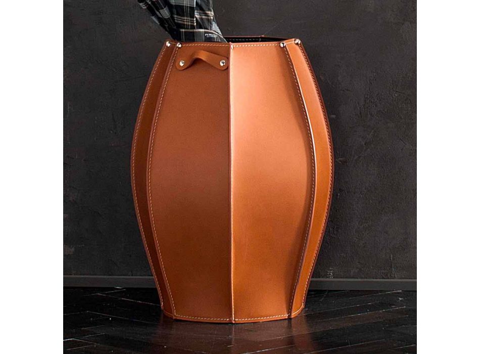 Suporte de guarda-chuva Audrey com design moderno em couro, fabricado na Itália Viadurini