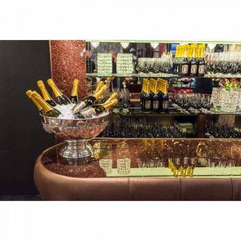 Balcão de bar com tampo de vidro brilhante feito na Itália, luxo - Calcutá