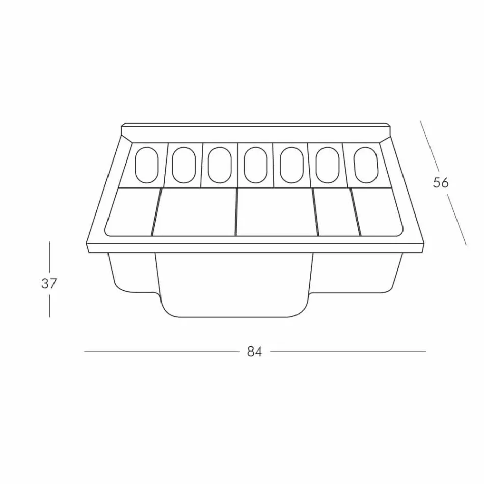 Bar de estilo moderno contador Slide Break Line brilhante feito na Itália Viadurini