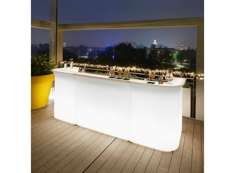 Bar de estilo moderno contador Slide Break Line brilhante feito na Itália Viadurini