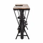 Barra de Console de Design Moderno em Madeira de Manga e Motocicleta de Aço - Chalota Viadurini