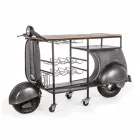 Consola Bar em Madeira Manga e Vespa em Aço de Design Moderno - Chalota Viadurini