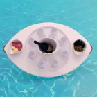 Barra flutuante feita com leahter falso marinho branco, Trona made in italy Viadurini