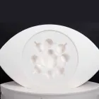 Barra flutuante feita com leahter falso marinho branco, Trona made in italy Viadurini