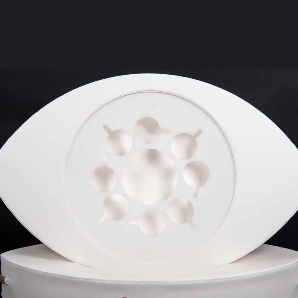 Barra flutuante feita com leahter falso marinho branco, Trona made in italy Viadurini