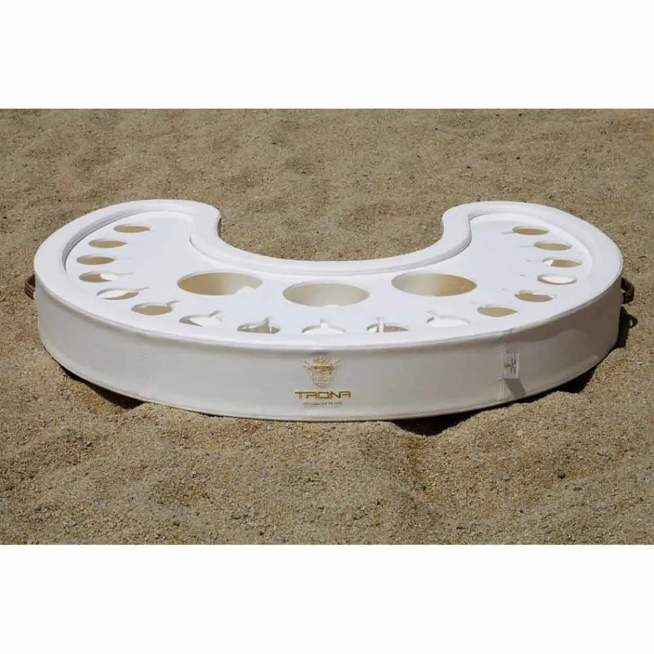 Bar da piscina flutuante branco, design moderno, feito na Itália por Trona Viadurini