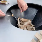 Com placa de cozinha e compartimento para madeira - Giorgione Viadurini