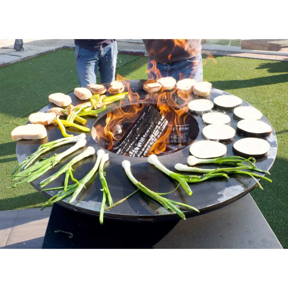 Com placa de cozinha e compartimento para madeira - Giorgione Viadurini