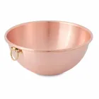 Bastardela semi-esférica de cobre estanhado à mão com anel de 22 cm - Giampiero Viadurini